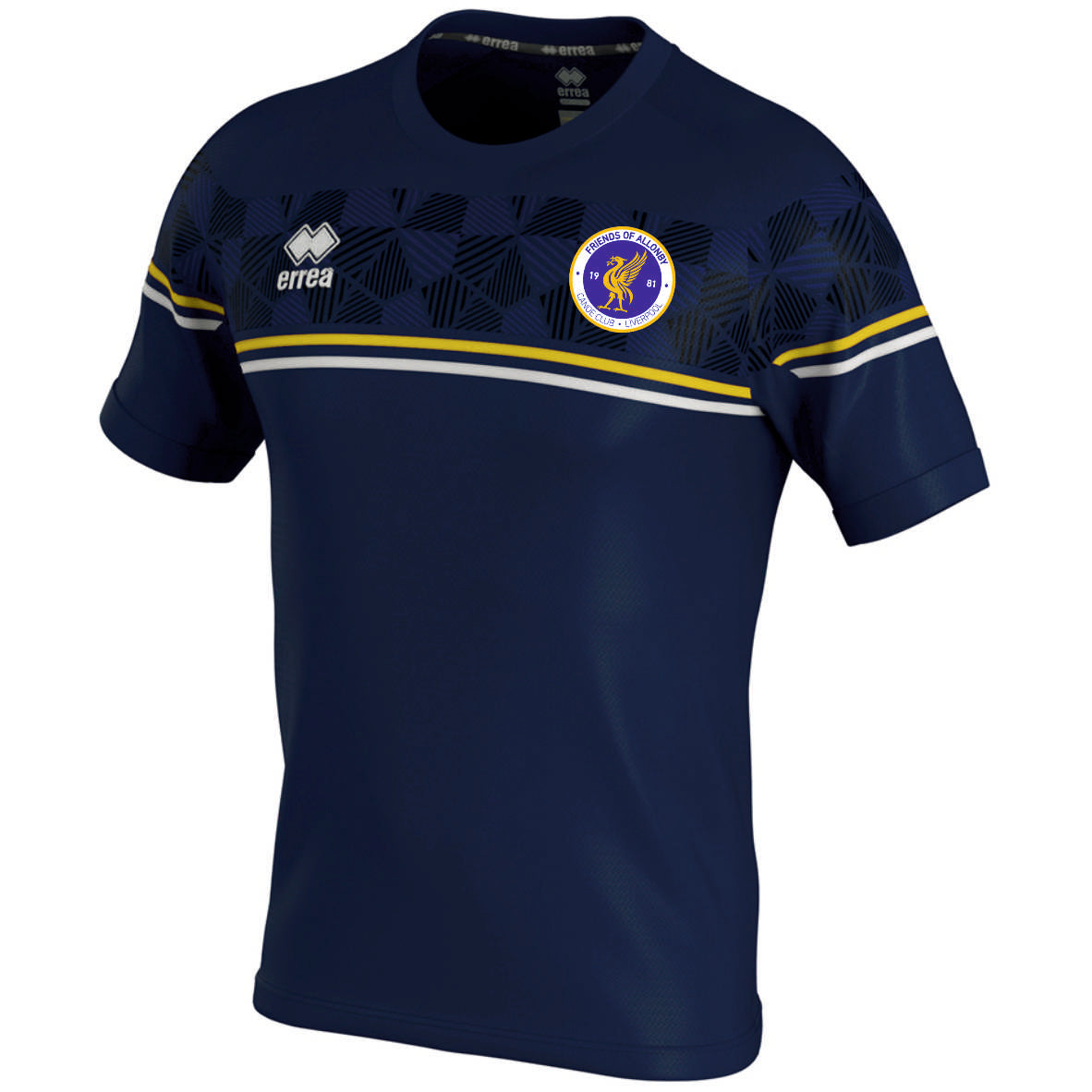 Friends Of Allonby Canoe Club Errea Diamantis Short Sleeve Shirt (Navy/Yellow/White)