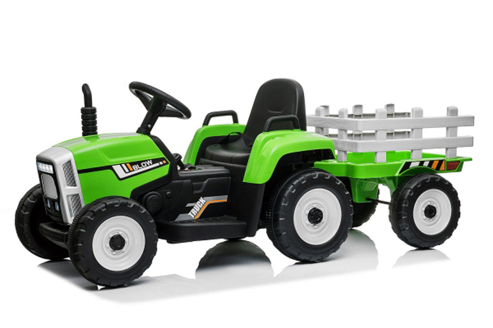 12V Kinder-Traktor mit Anhänger elektrisches Spielzeugauto 135 x