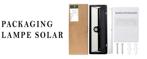Lampe eclairage Solaire Jardin pakaging noire - Lampe Solar