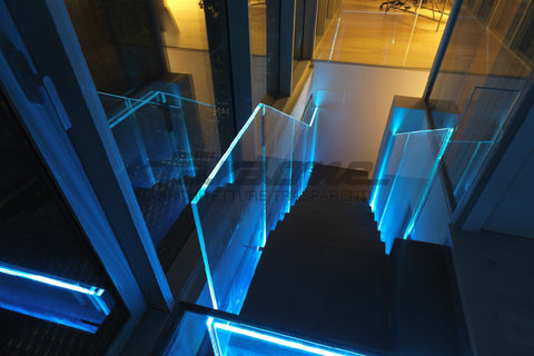 garde-corps en verre LED opaque