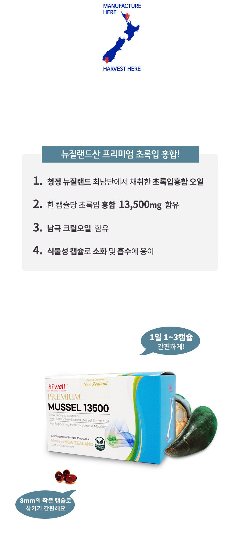 하이웰 프리미엄 초록입홍합 오일 13500 200 베지소프트젤