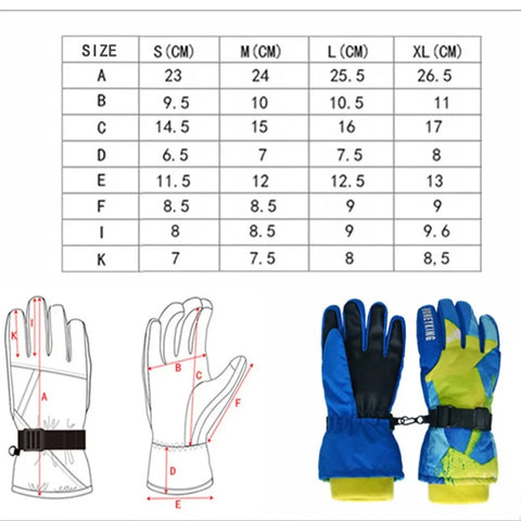 Winter ski gloves for kids