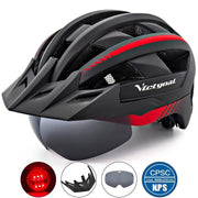 Mountain Road Bike Helmet With Sun Visor Goggles Bikewest.com 