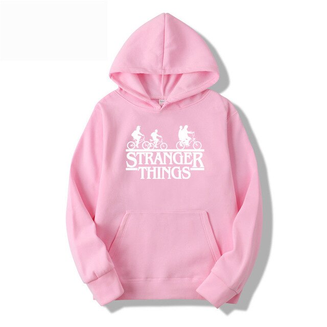 pink stranger things hoodie