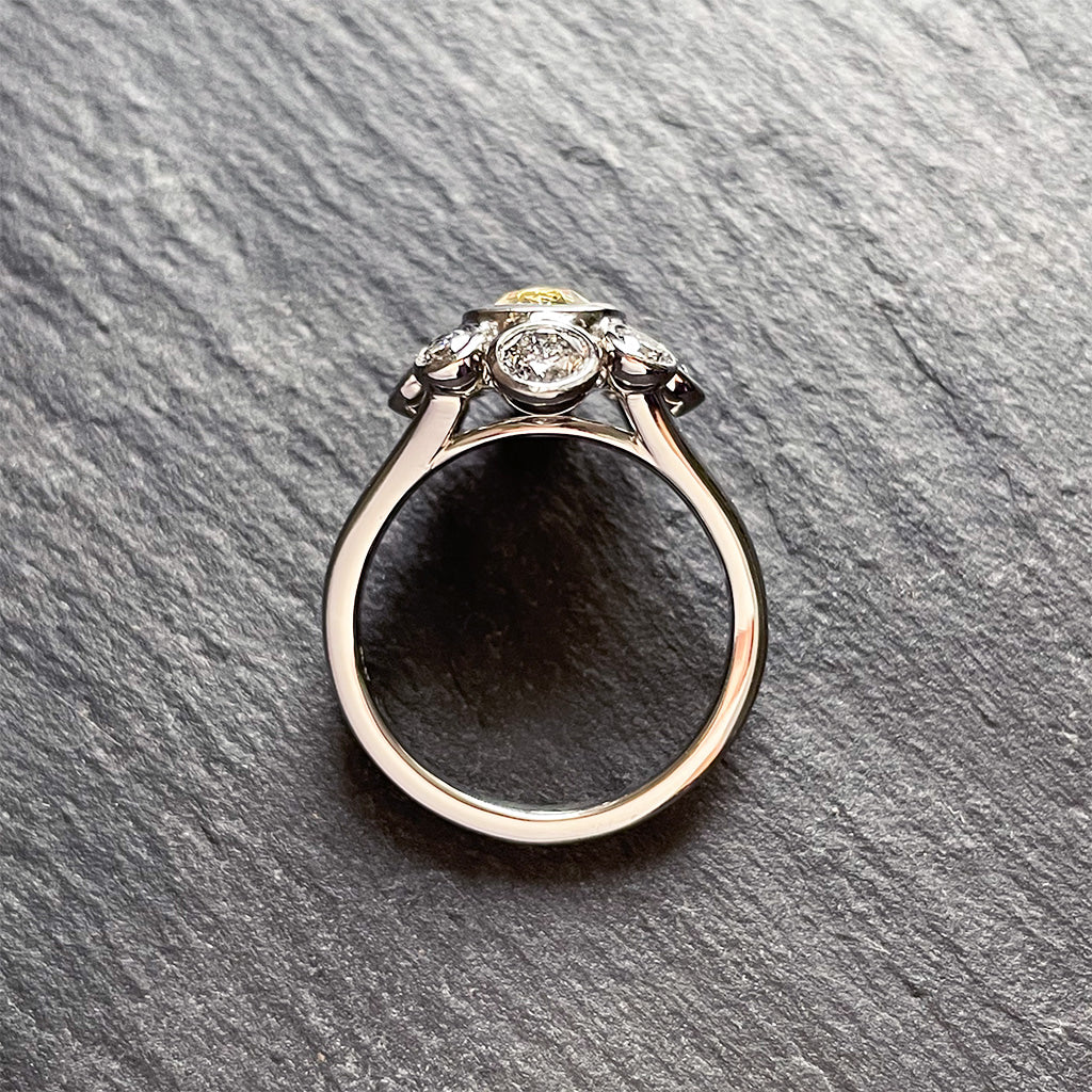 diamond cut round ring on river