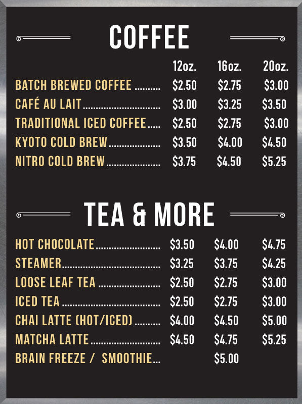 Menu – Ithaca Coffee Company