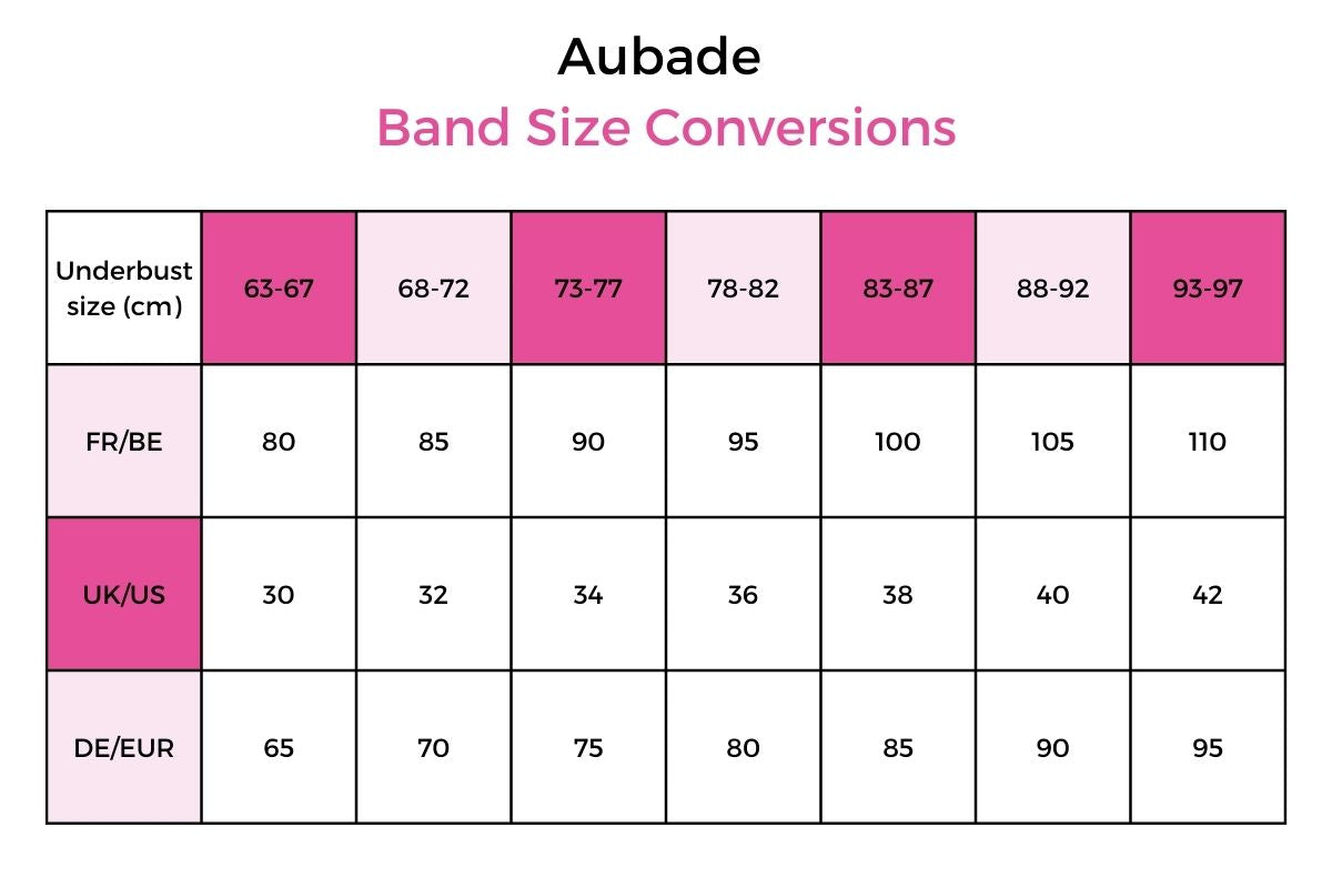 Aubade Size Guide