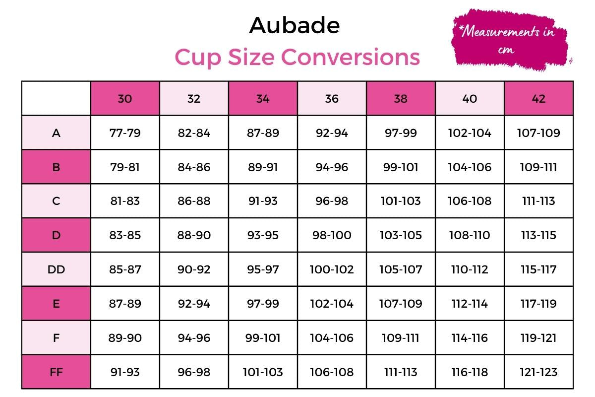 aubade cup size conversions