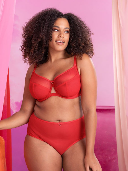 Scantilly Tantric Balcony Bra - Pink/Red - Curvy