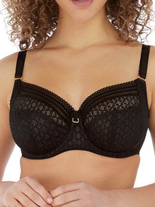 Freya Black Fancies Underwire Padded Half Cup Bra Size US 34g UK 34f for  sale online