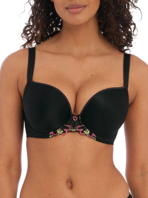 Freya Women's Cameo Moulded Plunge Underwire Bra, black,32B at   Women's Clothing store