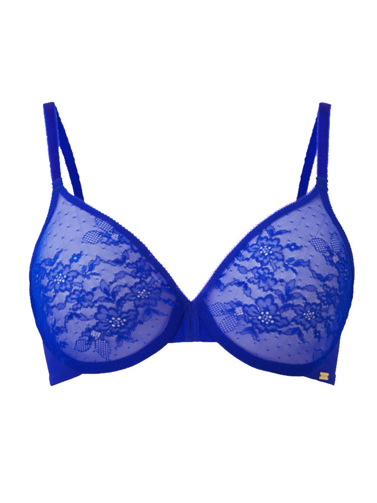 Gossard Glossies Lace Sheer Bra - Electric Blue | BraForMe