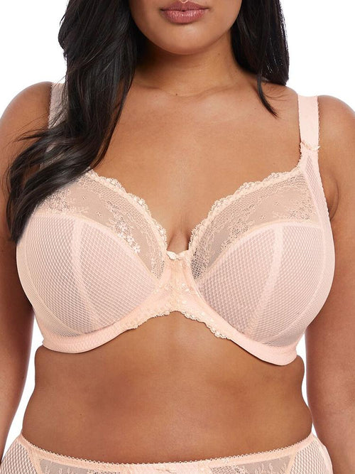 Elomi Morgan Stretch Lace Banded Underwire Bra (4111),32K,White at   Women's Clothing store