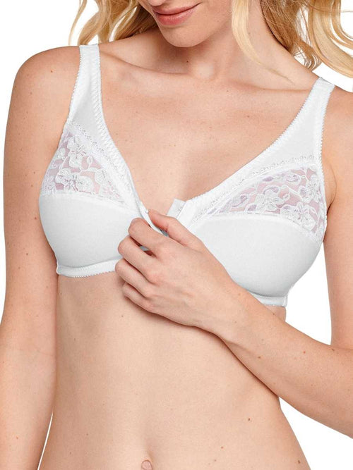 Marlon Front Fastening Soft Cup Bra BR597 46D White at