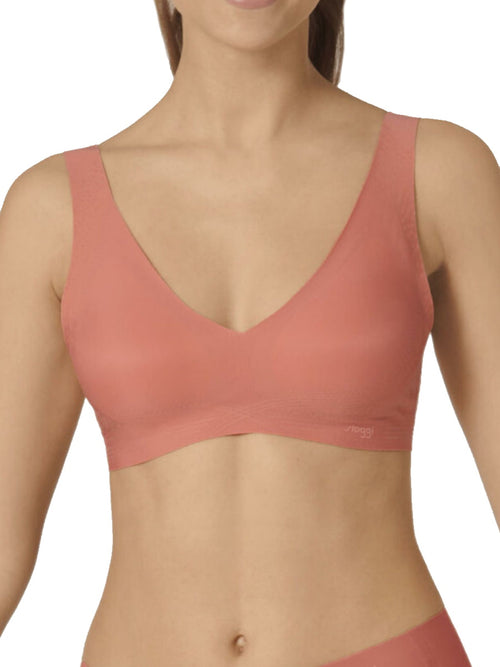 Sloggi Zero Feel bralette with removeable padding in coral