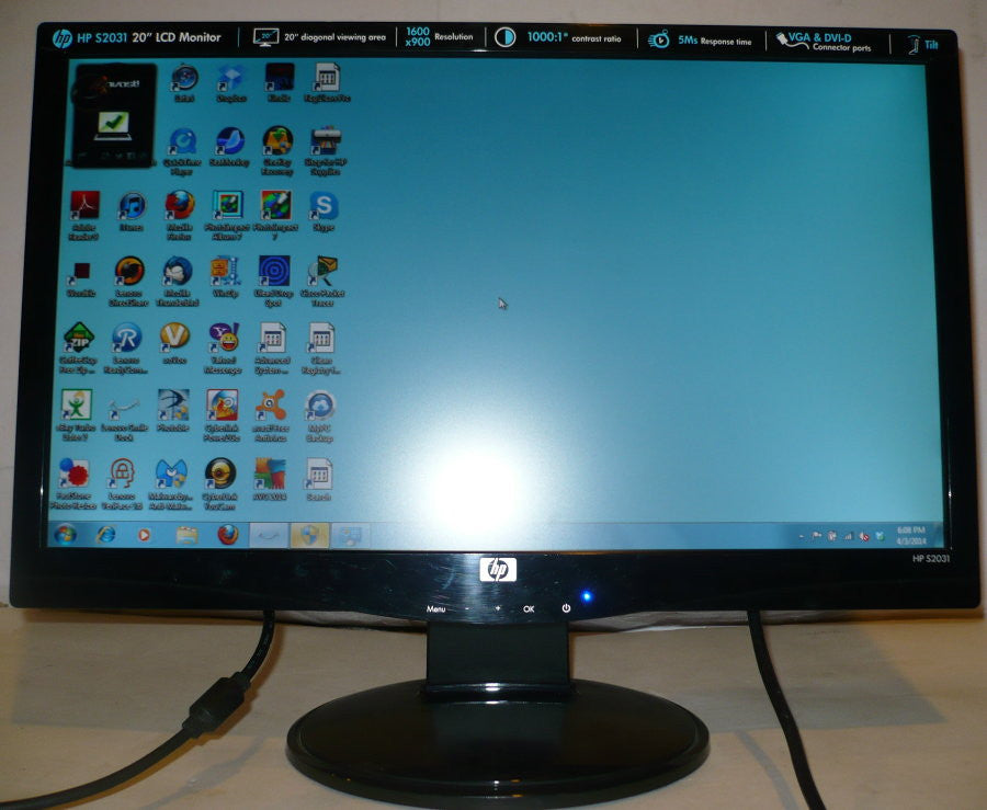 Used Monitor HP S2031 Black 20" Widescreen LCD Monitor (USED