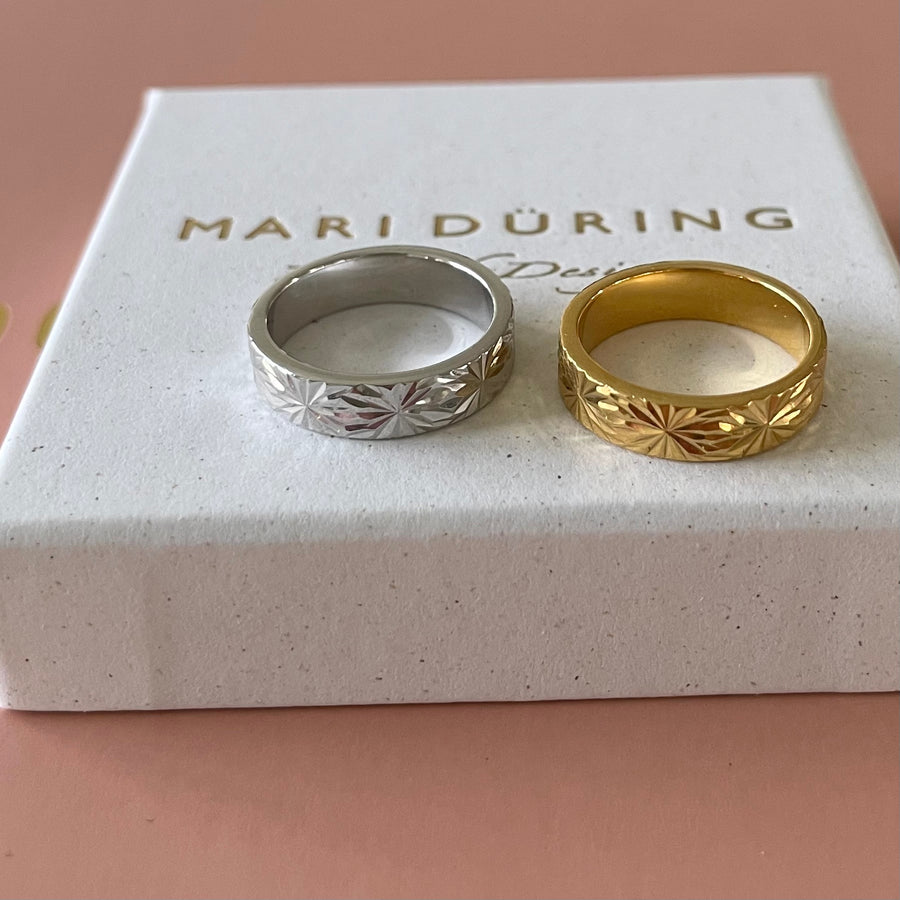 Diamond cut ring - Gold