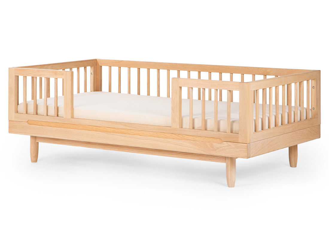 Lit bébé oeuf (matelas inclus) 60 x 120cm Blanc/Naturel