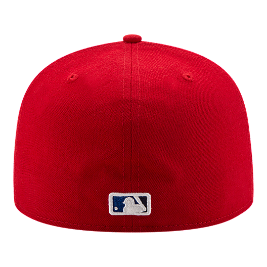 red white fitted hat