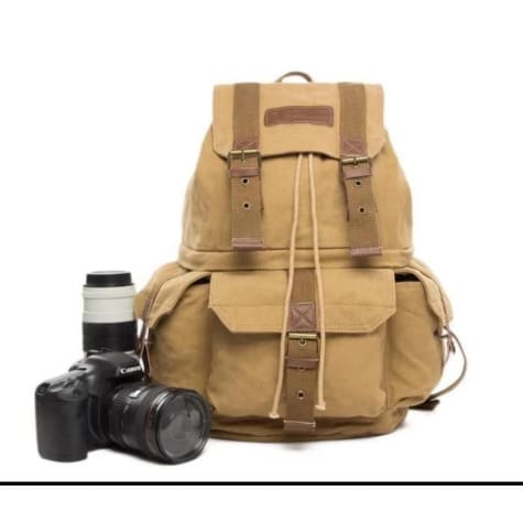 waxed canvas camera backpack