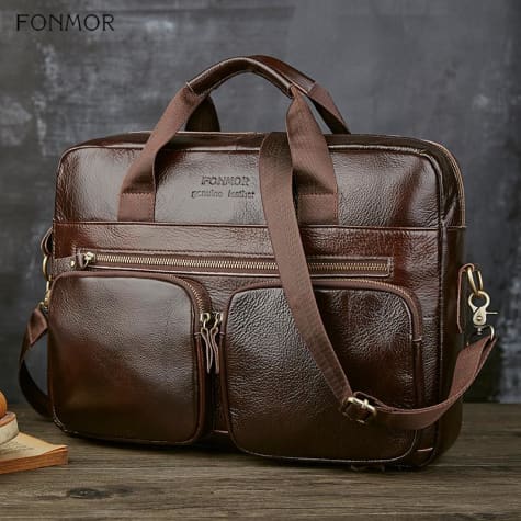 premium leather briefcase