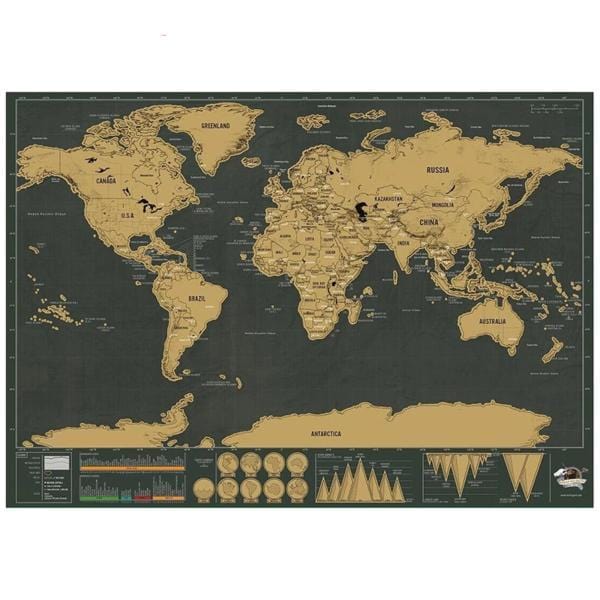Carte Du Monde à Gratter Pour Les Cartographes