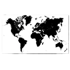 Mappemonde Noir Et Blanc Grand Format