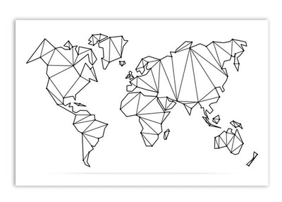 Mappemonde Blanc Et Noir Forme Géométrique