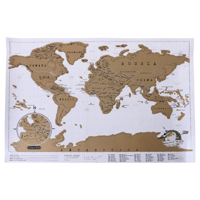 Carte Du Monde à Gratter Sticker Mural