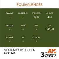 AK Interactive 3rd Gen Medium Olive Green 17ml - Hobby Heaven