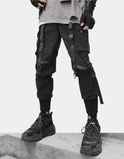 Reindee Lusion 22FW Multishape silver zipper cargo pants multiple pockets  flexible adjustment techwear gorpcore