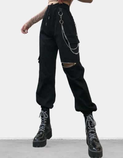 LANFUBEISI Techwear Mall Gothic Streetwear Zipper Pants Grunge Style  Harajuku High Waist Flare Trousers Y2k Women Fashion Clothes