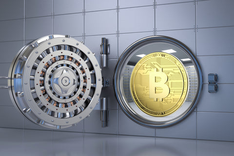 self custody vault with a bitcoin logo