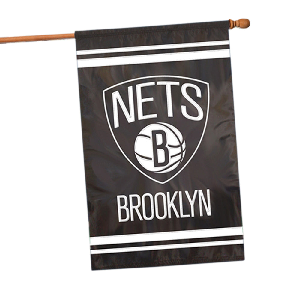 Party Animal NBA Sports Team Logo Brooklyn Nets Applique Banner Flag 44