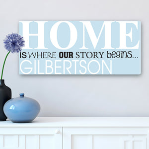 A Gift Personalized Personalized Our Story Begins Canvas Sign