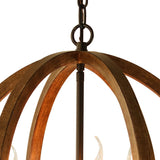 Round 3-Bulb Globe Chandelier in Rustic and Black