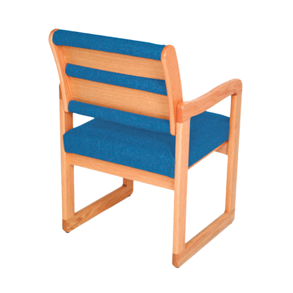 Valley Two Seat Guest Chair Wood Finish: Light Oak, Fabric: Powder Blue, Arms: Center Arm Included - Leaf Taupe Designer