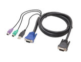 Syba SY-CAB50086 6' USB/PS2 Combo KVM Cable, Black