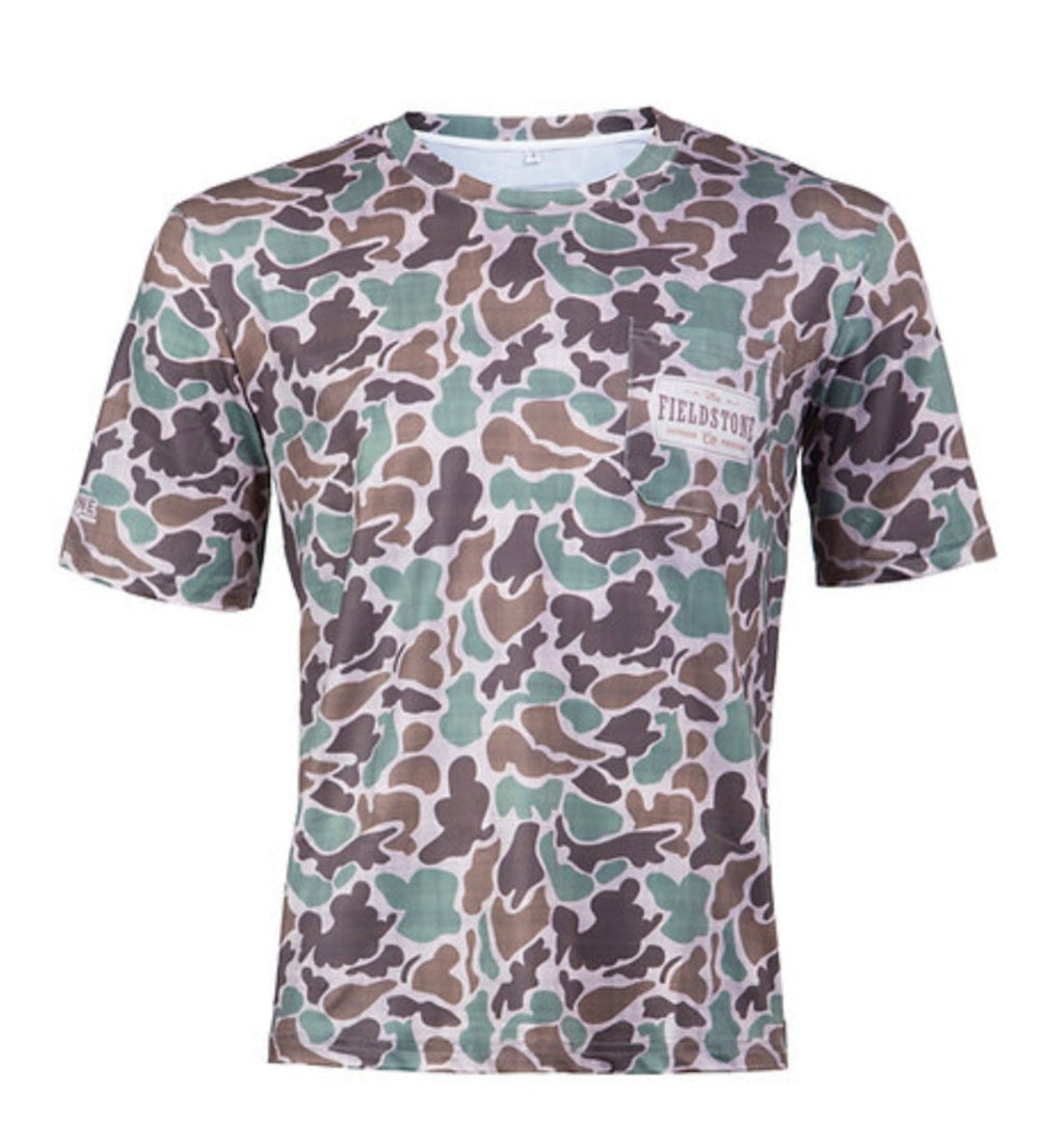 Fieldstone Youth Short Sleeve Dry Fit Pocket Tee in Camo