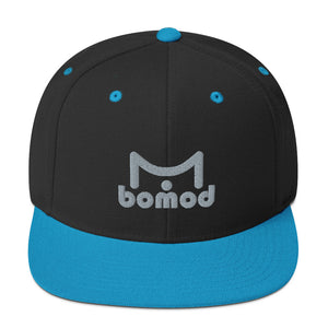 bomod Snapback Hat Grey Logo Design
