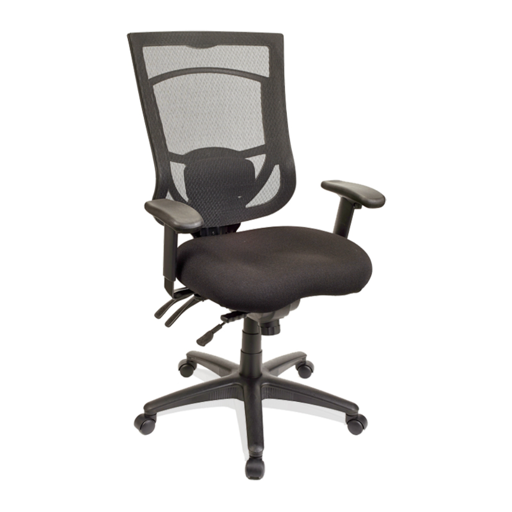 HON Exposure Task Mesh High-Back Computer Chair with Leather Seat for  Office Desk, Black (HVL721)