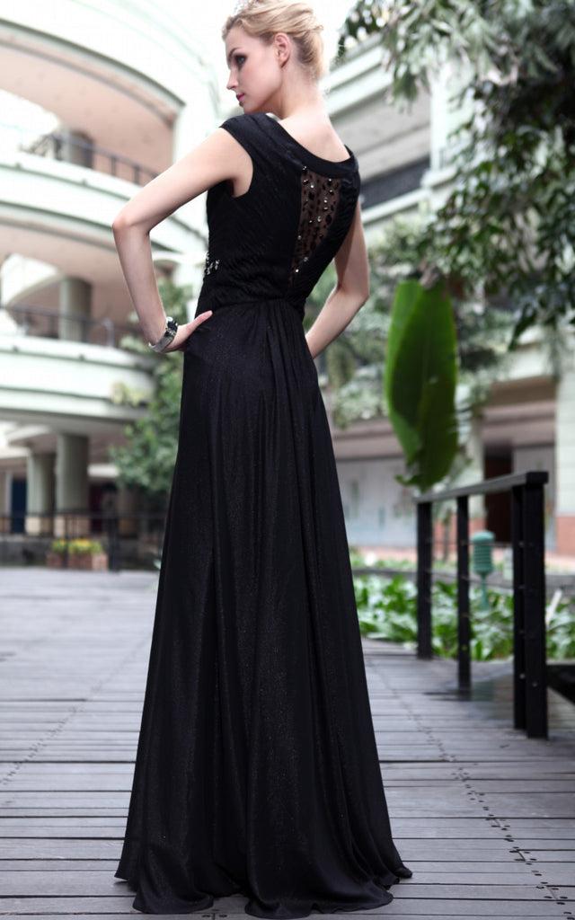 Black Sexy Keyhole Evening Dress (30583) - Elliot Claire London