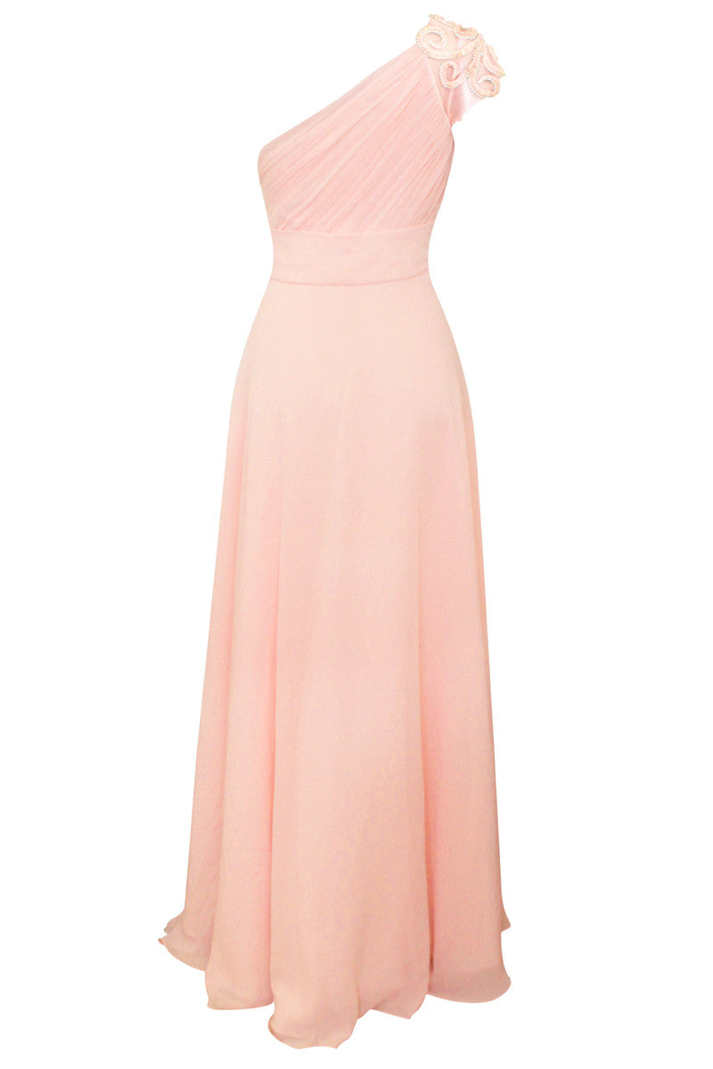 Pink A Line Bridesmaid Dress with Embellished Swirls (56802) - Elliot ...