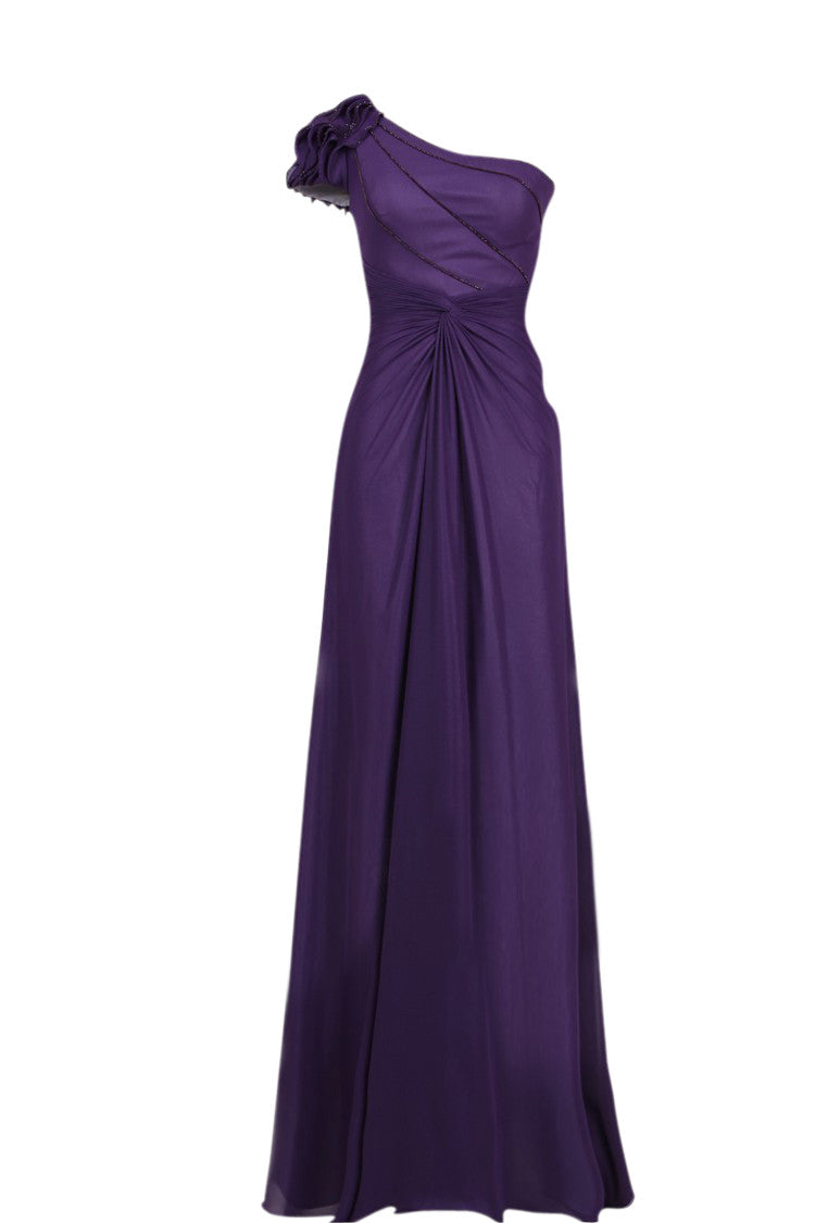Luna in Purple Asymmetric Beaded Evening Dress (81222) - Elliot Claire ...