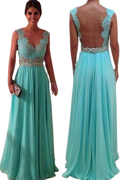 Sleeveless Lace Teal Evening Dress (84105) - MADE to ORDER - Elliot ...