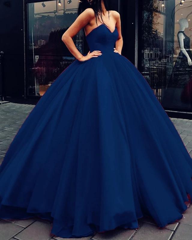 Buy Unique Ball Gown Red Strapless Sweetheart Long Prom Dresses ...