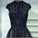Vintage A Line Chic Long Black Lace Cap Sleeves High Neck Beads Appliques Prom Dresses RS76