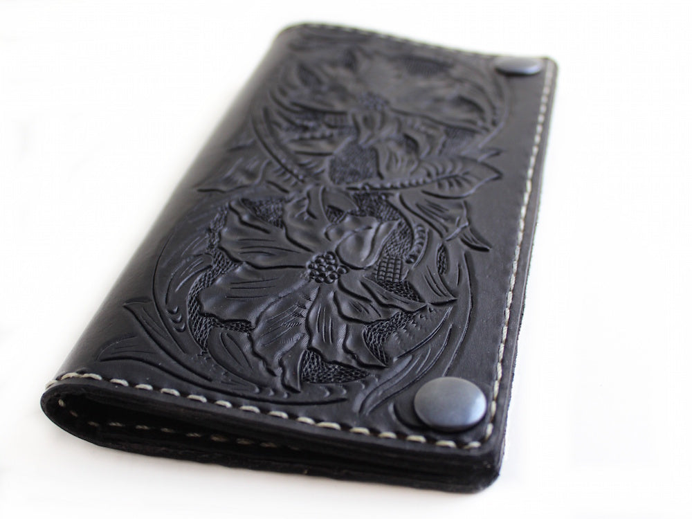 Leather Biker Wallet - for The Road Ahead, Black