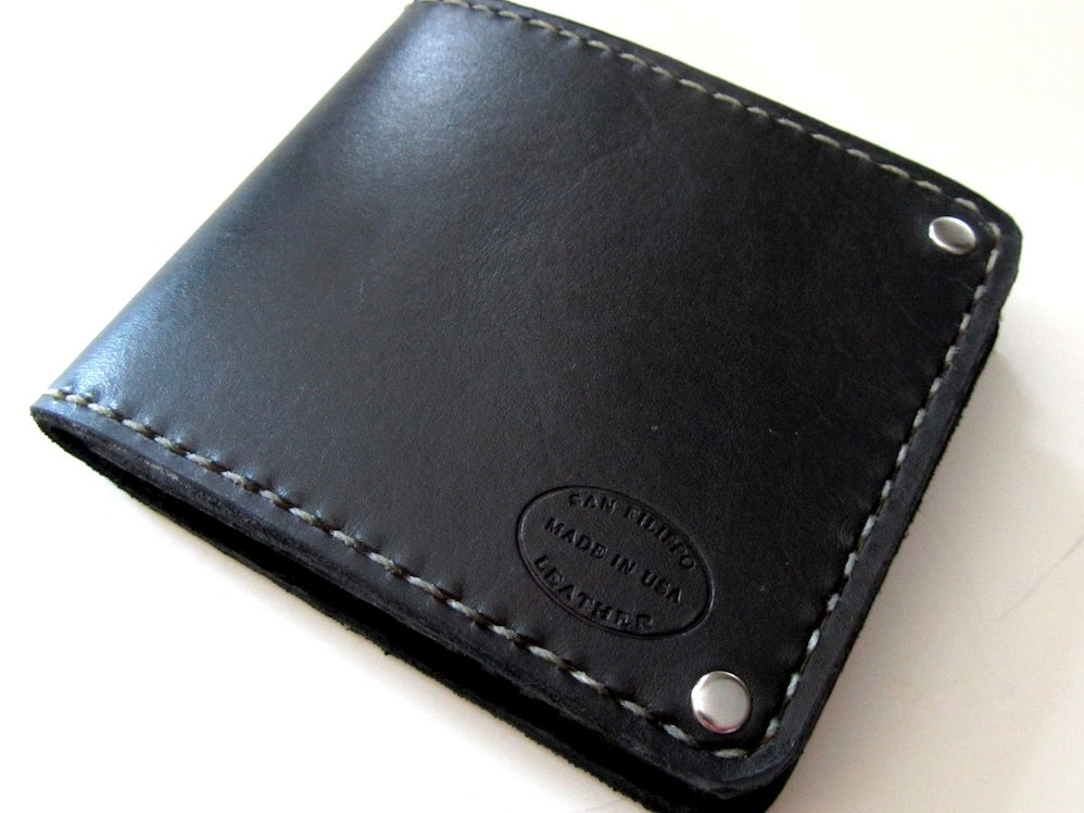 All Black Classic Leather Biker Wallet – San Filippo Leather