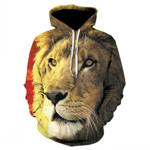 3d lion print hoodie